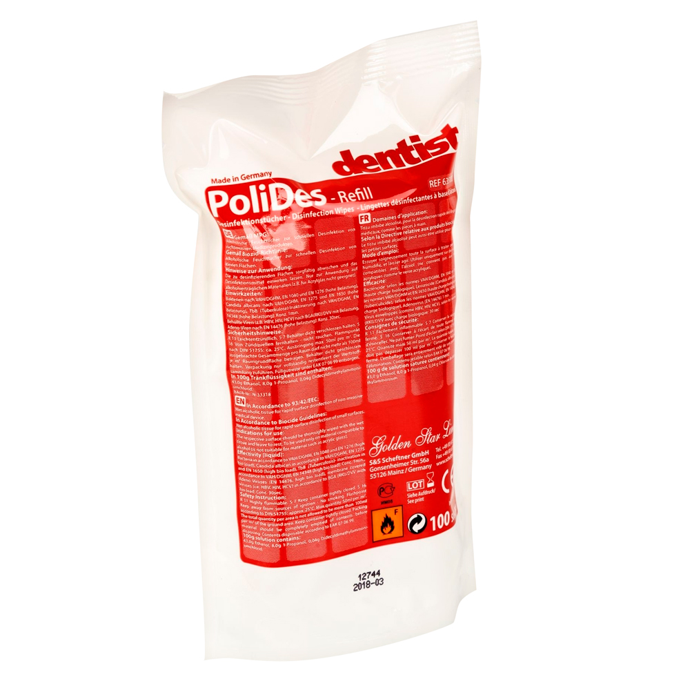 PoliDes Reffill салфетки дезинфицирующие 100 шт сменный блок Scheftner