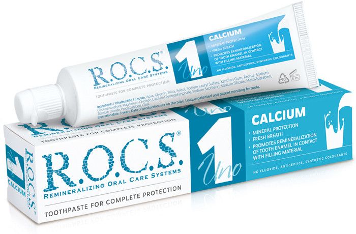 Зубная паста R.O.C.S. Uno Calcium "Кальций", 74 гр