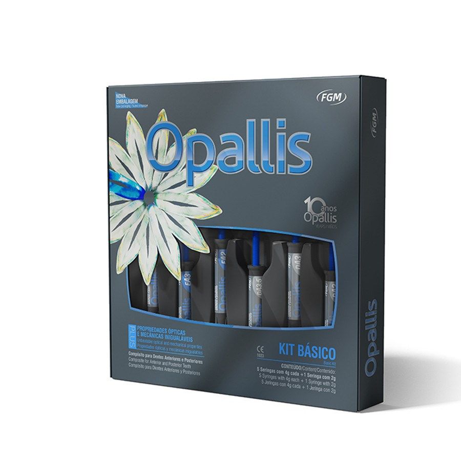 Опаллис OPALLIS-базовый набор (4шпр.х4г+бонд4мл+протравка 2,5г)-наногибридный композит, FGM Бразилия